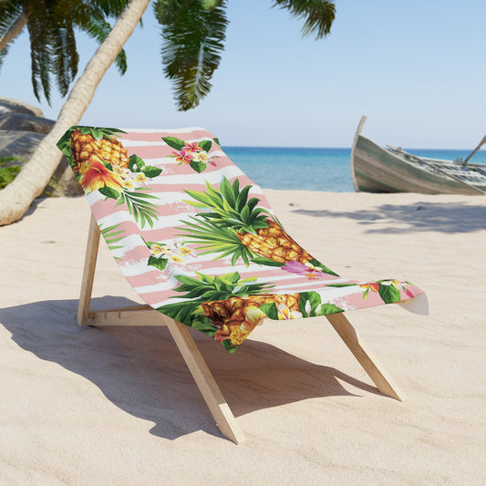 Tropisches Ananas-Strandtuch – Hawaii-Blumendruck für Sommerspaß