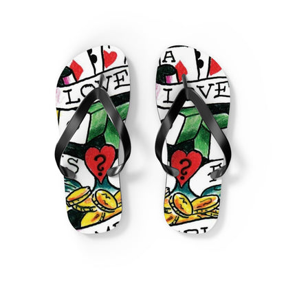 Love is a Gamble Flip Flops – Fun Summer Footwear with Playing Card Design