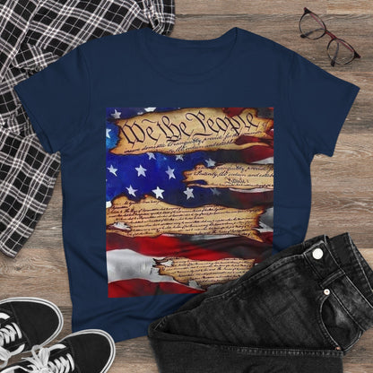 Patriotic Women's T-Shirt - We the People Design, USA Independence Day, Casual Wear, Gift for Her, Fourth of July Shirt