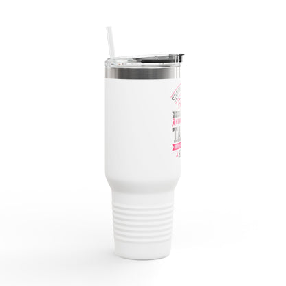 Breast Cancer Support 40oz Insulated Travel Mug — "Supporting the Fighters"