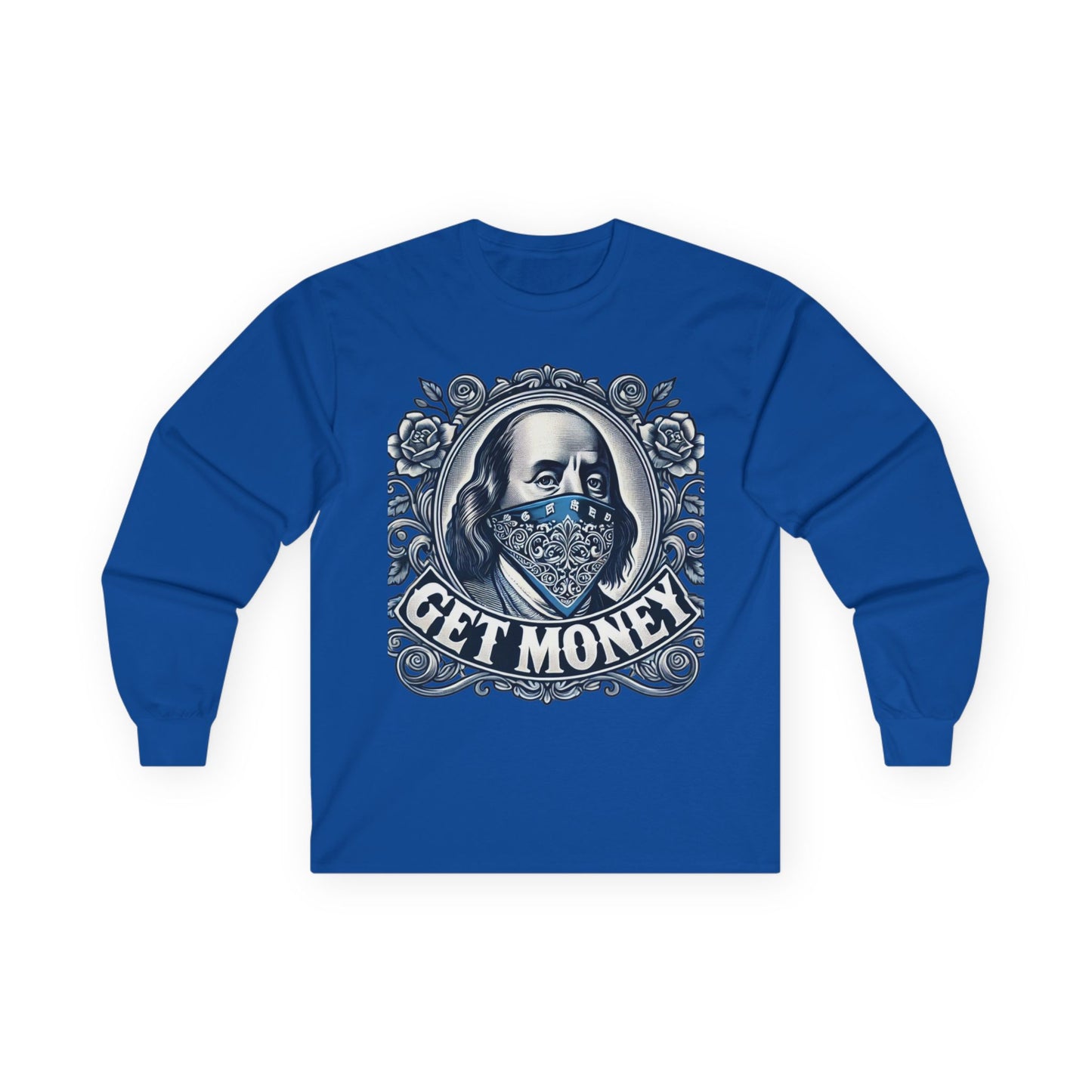 Get Money Long Sleeve Tee, Funny Graphic Shirt, Casual Wear, Gift for Hustlers, Unisex Apparel, Trendy Streetwear