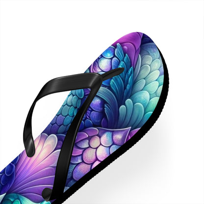 Vibrant Mermaid Scale Flip Flops for Summer Fun