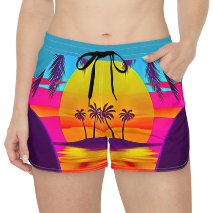 Tropical Sunset Women's Casual Shorts - Summer Beachwear for Vacation