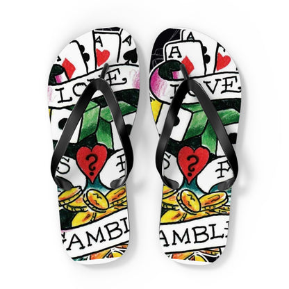 Love is a Gamble Flip Flops – Fun Summer Footwear with Playing Card Design