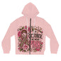 Breast Cancer Awareness Pink Zip-Up Hoodie — "In October We Wear Pink" Floral Design