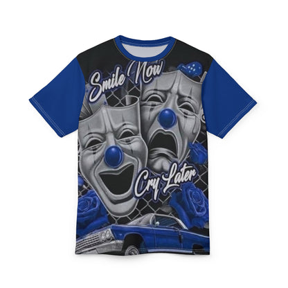 Retro Clown Graphic Unisex Tee - Smile Now, Cry Later