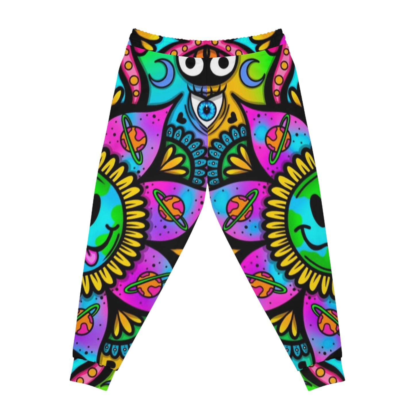 Colorful Mandala Athletic Joggers, Lounge Pants, Psychedelic Joggers, Festival Wear, Yoga Pants