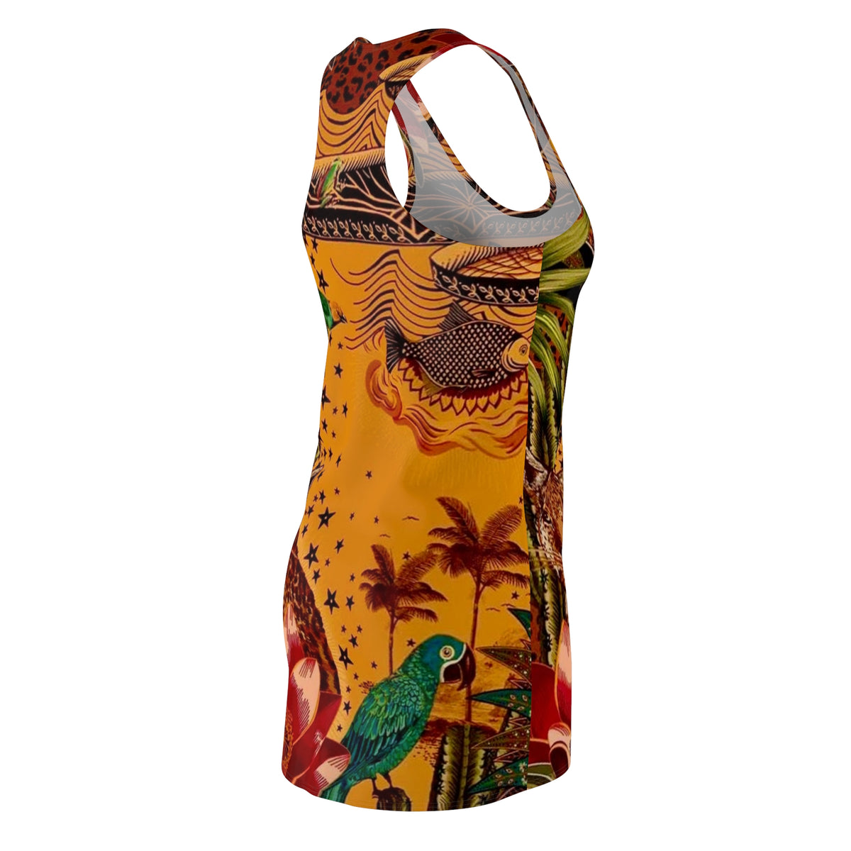 Tropical Animal Print Racerback Dress