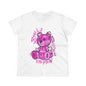 Smile Through The Pain Teddy Bear Tee — Pink Graphic Women's Cotton Shirt