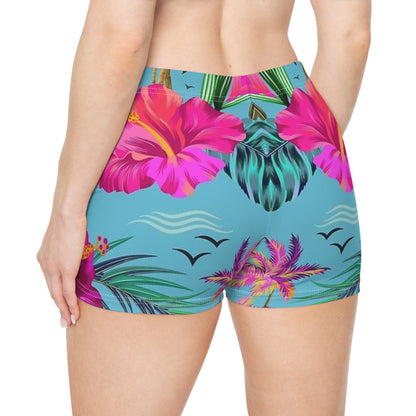 Tropical Floral Print Women's Shorts