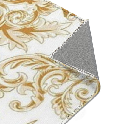 Baroque Medusa Area Rug – Gold Ornate Decorative Accent Rug