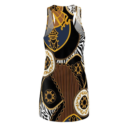 Gold Chain Baroque Racerback Dress