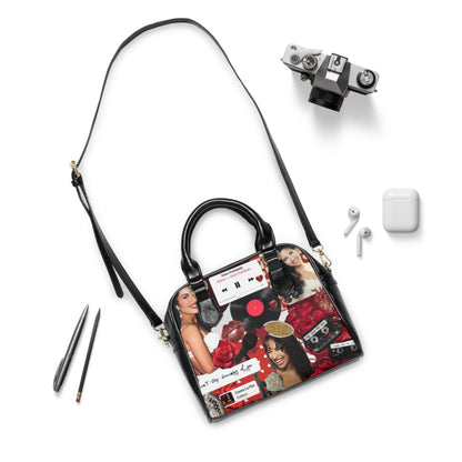 Selena inspirierte Schultertasche – Retro-Musik &amp; Blumencollage