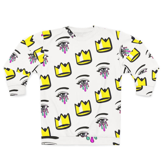 Crown & Crying Eye Pattern, Colorful Streetwear