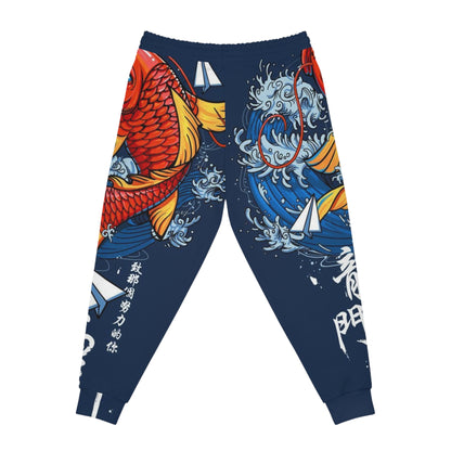 Koi Wave Athletic Joggers — Japanese Koi Fish All-Over Print