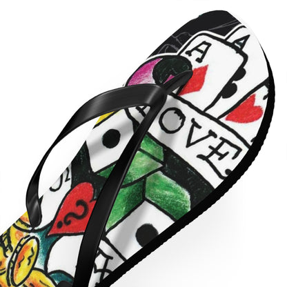Love is a Gamble Flip Flops – Fun Summer Footwear with Playing Card Design