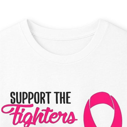 Breast Cancer Awareness Long Sleeve Tee — "Support the Fighters, Admire the Survivors" Hope Ribbon