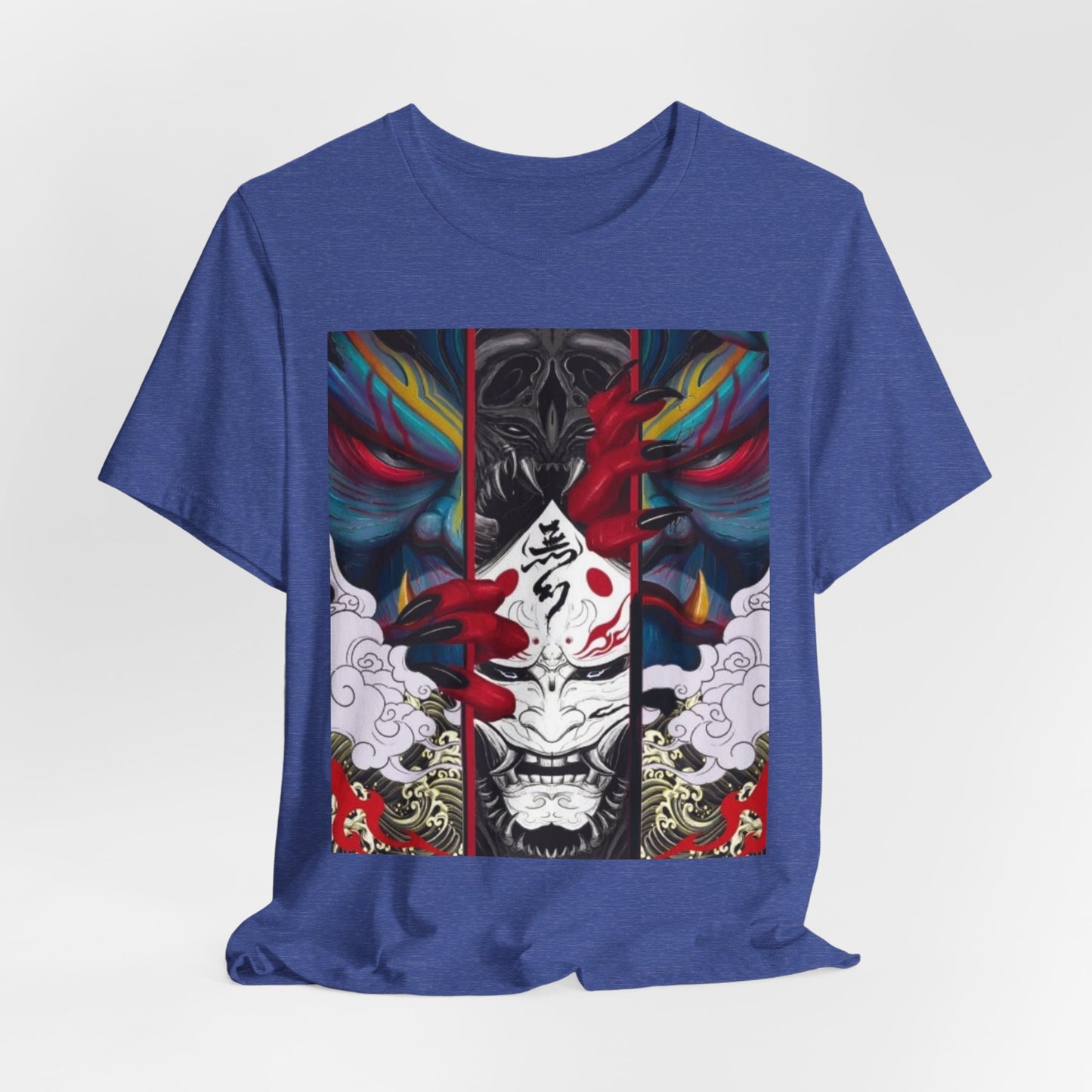 Demon Mask Graphic Tee — Japanese Oni Art T-Shirt