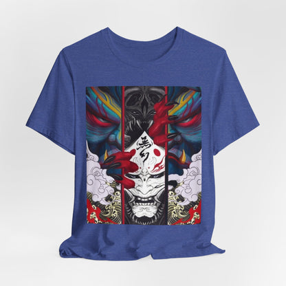 Demon Mask Graphic Tee — Japanese Oni Art T-Shirt