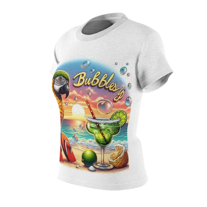 Vacation Vibes Damen Cut &amp; Sew T-Shirt - Tropischer Papagei &amp; Cocktail Design