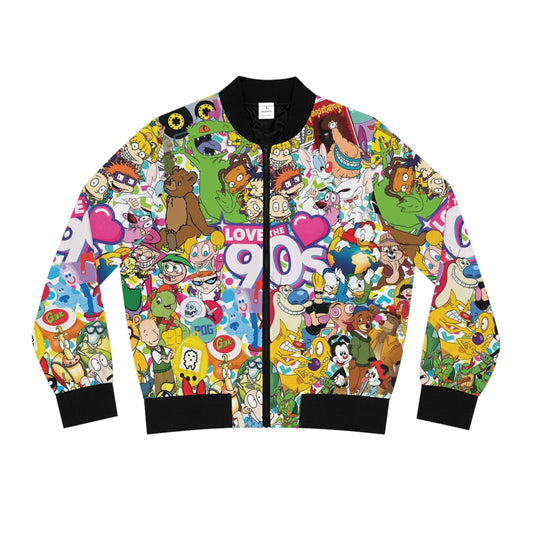 Retro 90s Bomber Jacket, Vintage Cartoon Style, Fun and Colorful, Perfect for 90s Nostalgia, Ideal Gift for Birthdays, Casual Outings, [...]