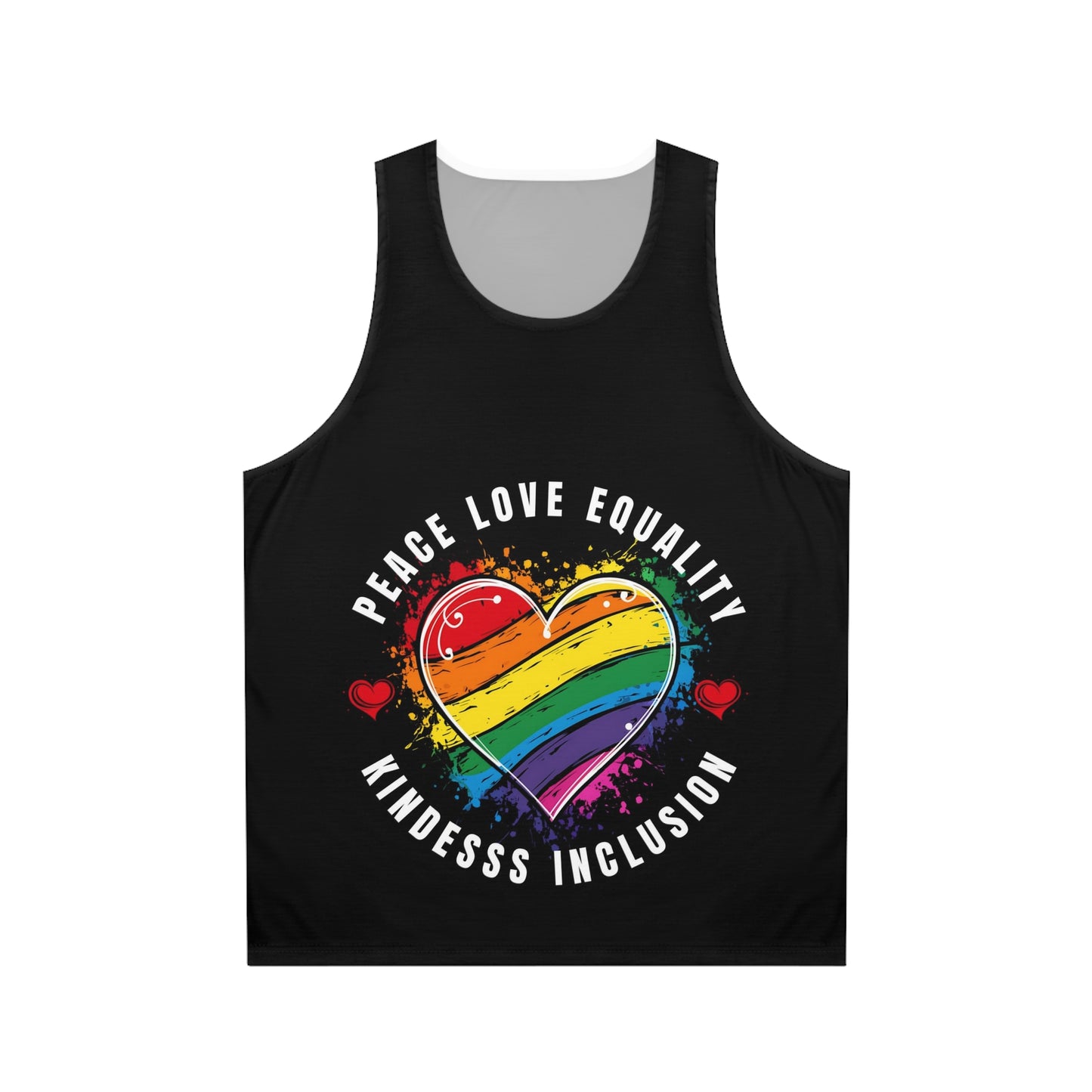 Rainbow Love Unisex Tank Top - Peace, Equality, Kindness & Inclusion
