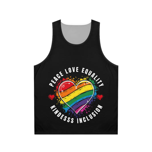Rainbow Love Unisex Tank Top - Peace, Equality, Kindness & Inclusion
