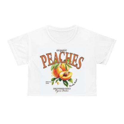 Organic Peaches Crop Tee – Fresh Fruit Vibe for Summer Style