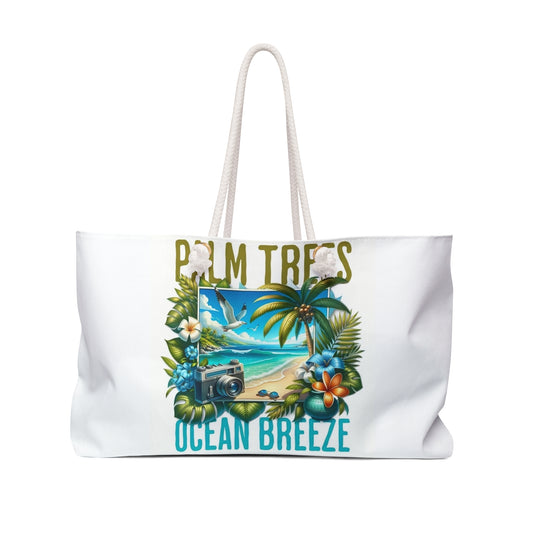 Tropical Palm Trees Vacay Tote Bag - Ocean Breeze Travel Tote