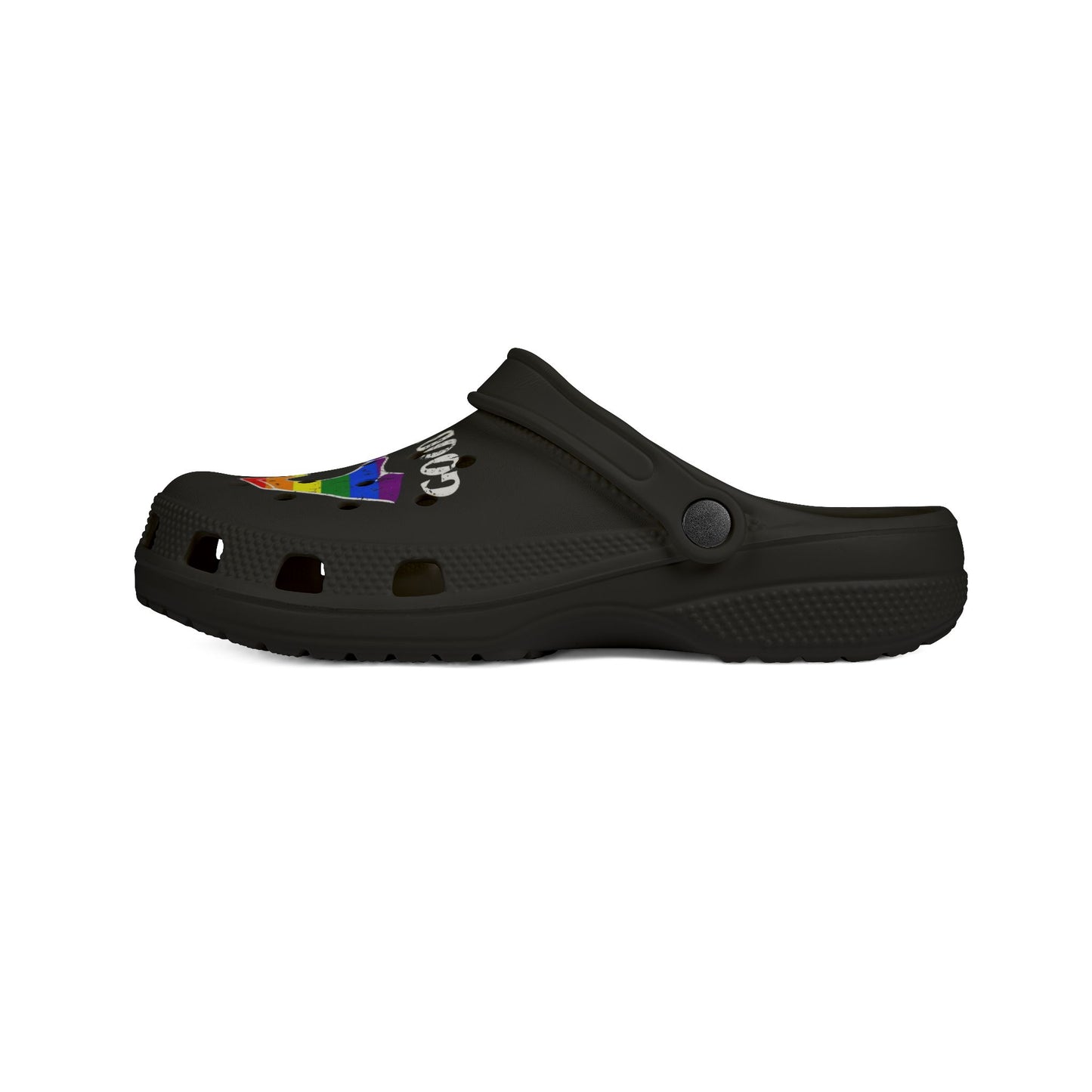 Good Vibes EVA Foam Rubber Clogs - Rainbow Heart Design for Comfort and Style