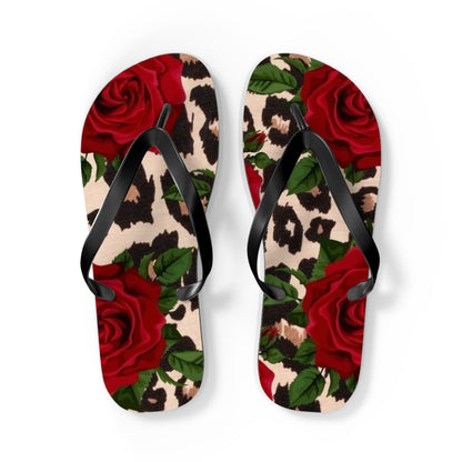 Rose Print Flip Flops - Stylish Summer Sandals for Beach & Casual Wear