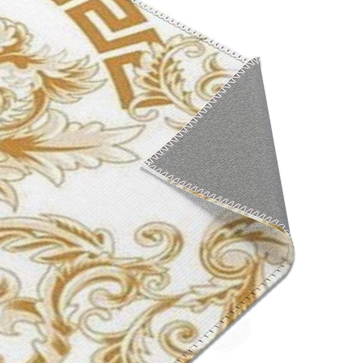 Baroque Medusa Area Rug – Gold Ornate Decorative Accent Rug