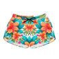 Tropical Floral Women's Casual Shorts - Vibrant Summer Vibe for Beach Days & Vacations