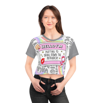 “Plotting To Bring Down The Patriarchy” Crop Tee