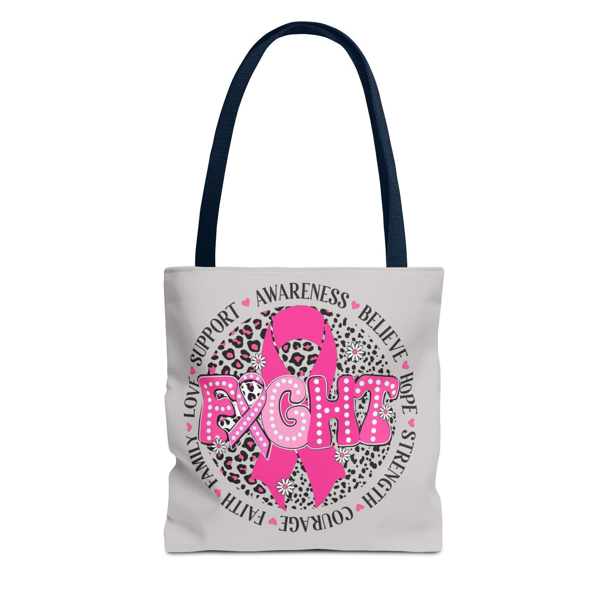 Breast Cancer Awareness "Fight" Pink Ribbon Tote Bag