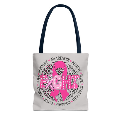 Breast Cancer Awareness "Fight" Pink Ribbon Tote Bag