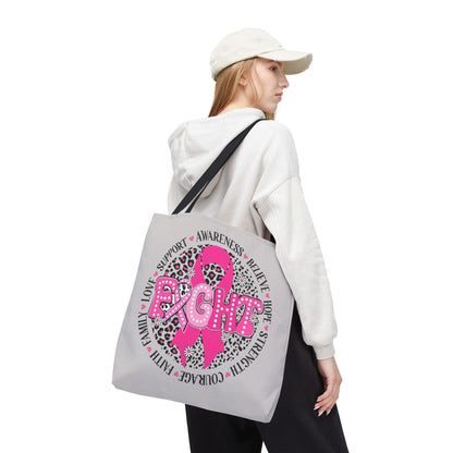 Breast Cancer Awareness "Fight" Pink Ribbon Tote Bag