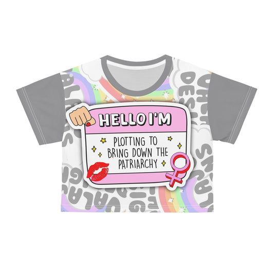 “Plotting To Bring Down The Patriarchy” Crop Tee