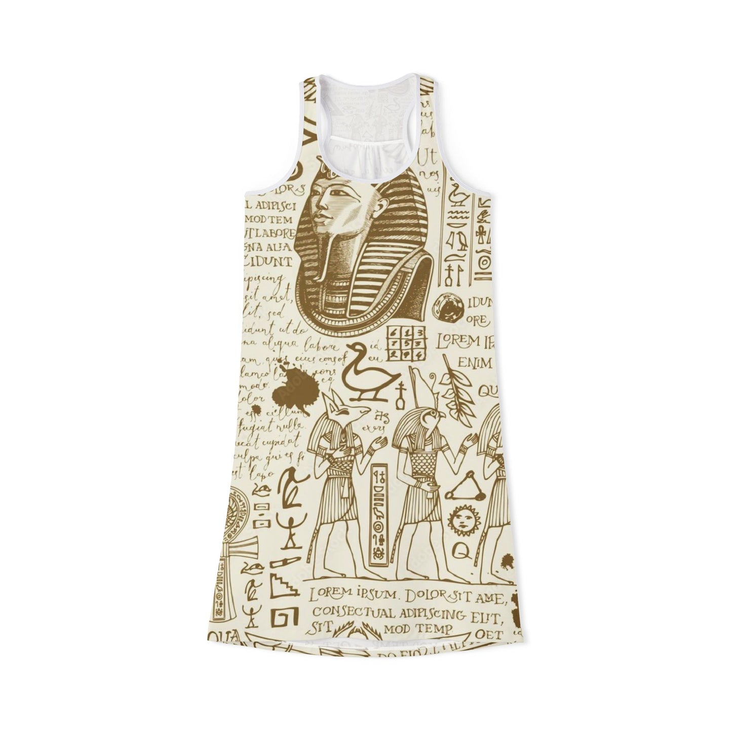 Ancient Egyptian Print Racerback Dress for Women
