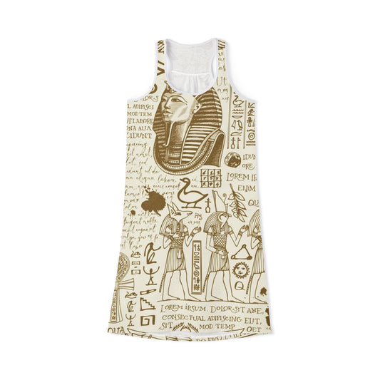 Ancient Egyptian Print Racerback Dress for Women