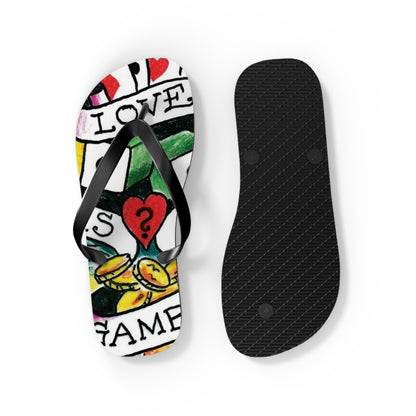 Love is a Gamble Flip Flops – Fun Summer Footwear with Playing Card Design