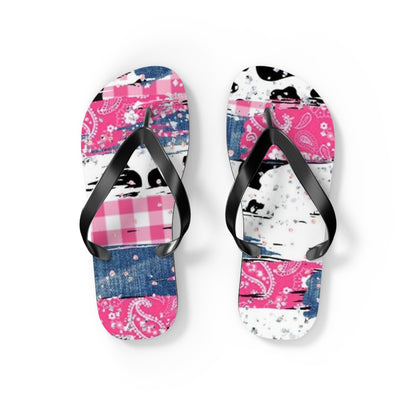 Trendy Pink Bandana Flip Flops - Stylish Summer Footwear for Beach & Casual Outings