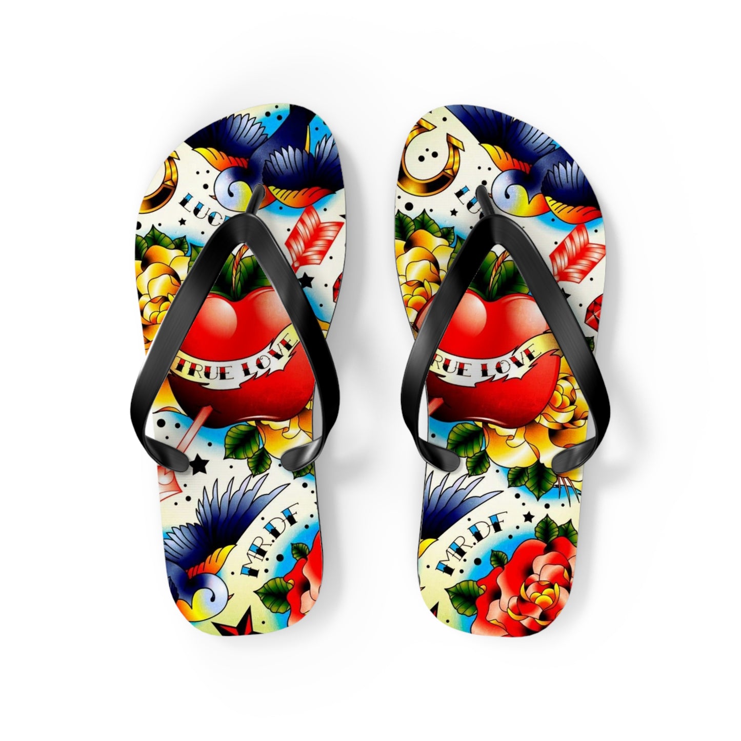Colorful True Love Flip Flops - Stylish Summer Sandals for Beach Lovers