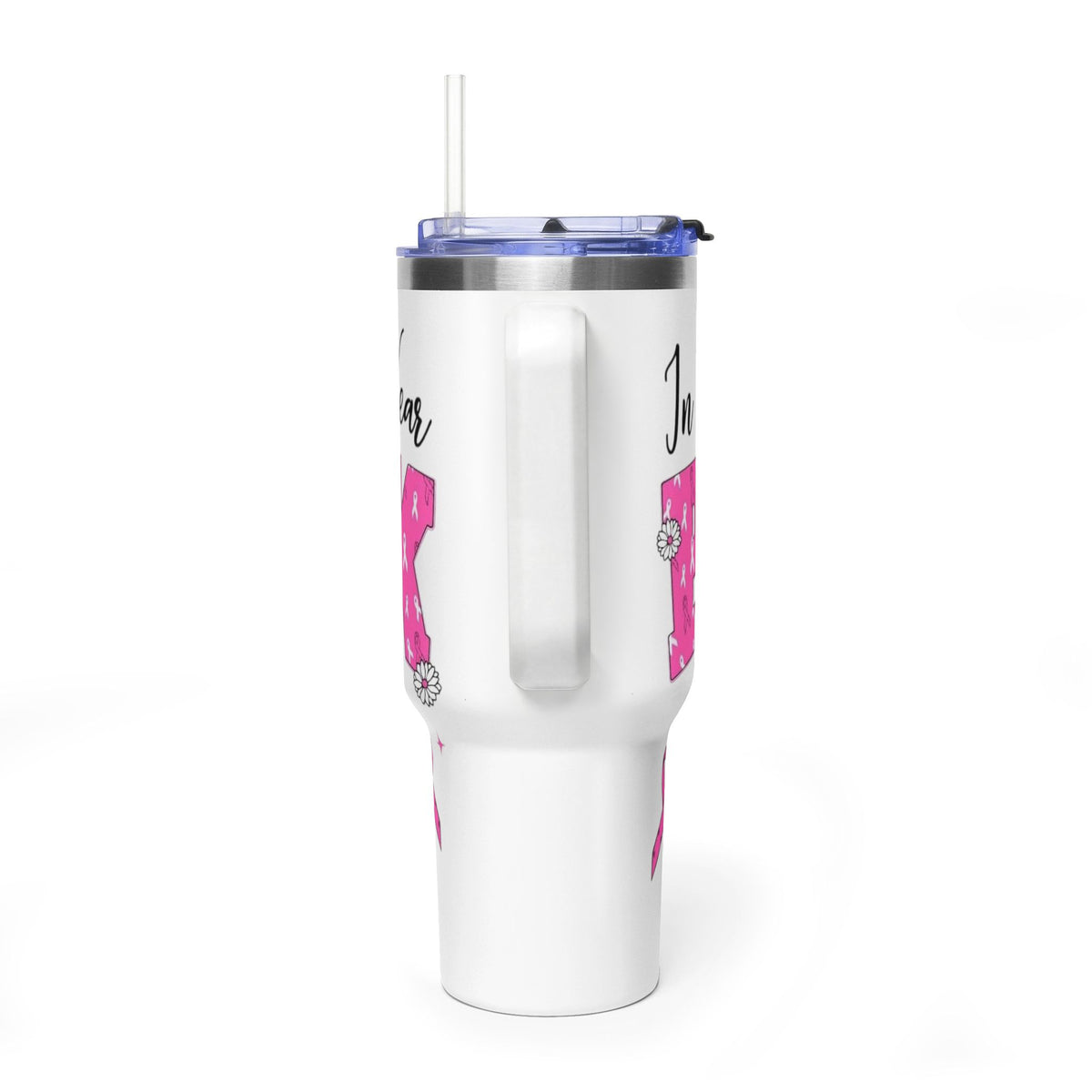 40oz Breast Cancer Awareness Tumbler – "In October We Wear Pink" Stainless Travel Cup