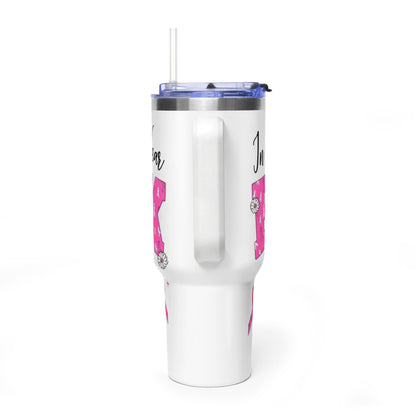 40oz Breast Cancer Awareness Tumbler – "In October We Wear Pink" Stainless Travel Cup