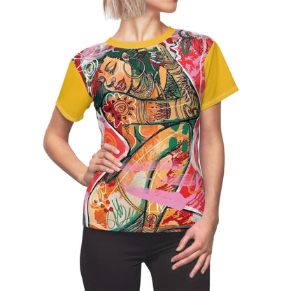 Vibrant Artistic Women’s Tee - Bohemian Style Graphic T-Shirt