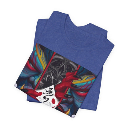 Demon Mask Graphic Tee — Japanese Oni Art T-Shirt