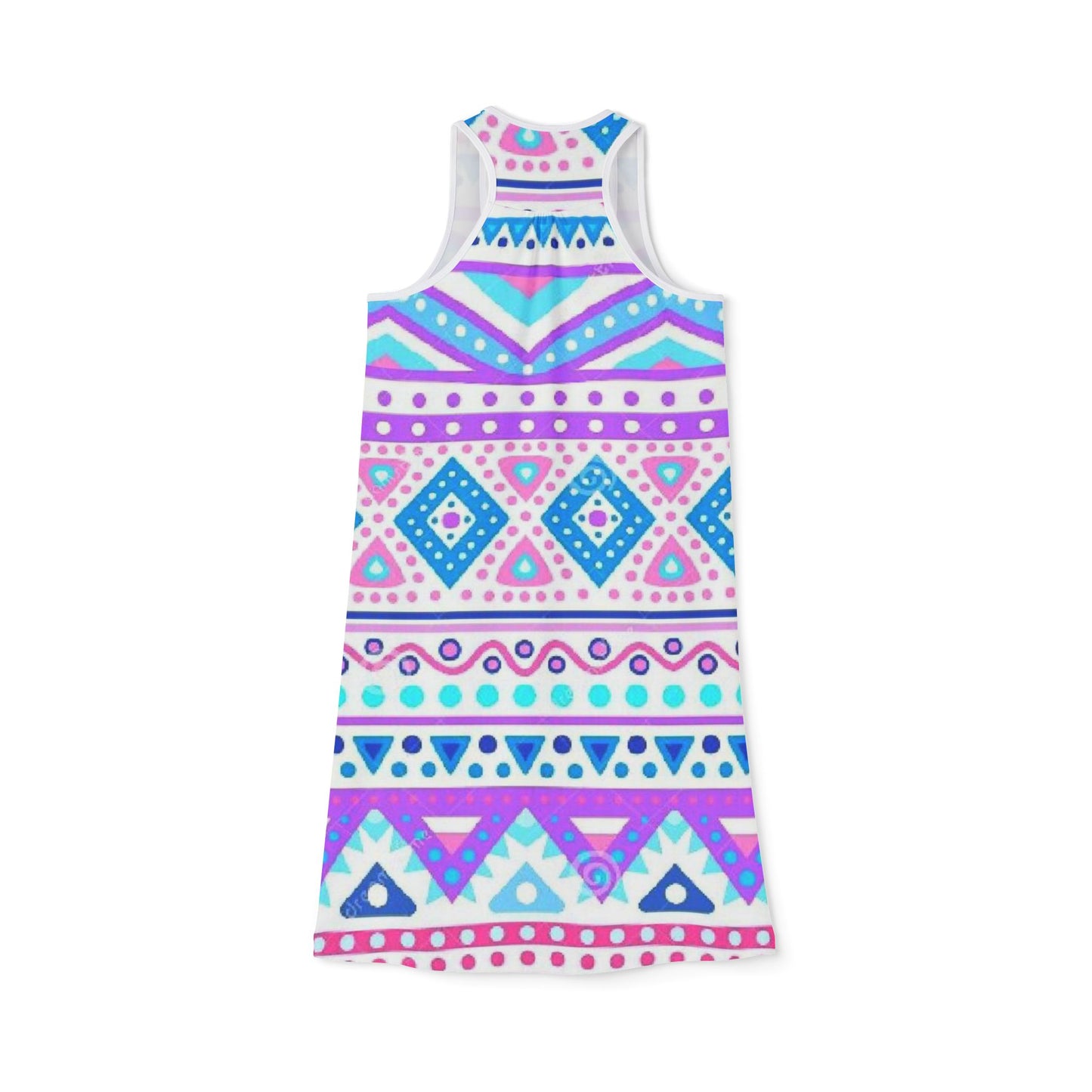 Vibrant Geometric Spring Tribal Print Women's Racerback Dress - Perfect for Summer Parties & Casual Outings