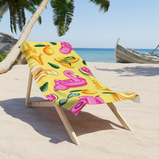 Tropical Flamingo Beach Towel - Vibrant Summer Vibes for Pool Parties & Vacations