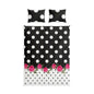 Polka Dot Rose Cotton Bed Set — Black & White Floral Duvet Cover